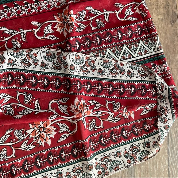 H&M Conscious Burgundy Floral Chiffon Maxi Dress - Picture 5 of 8